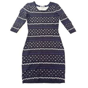 Danny‎ & Nicole Bodycon Dress Geometric Print 3/4 Sleeve Career Small